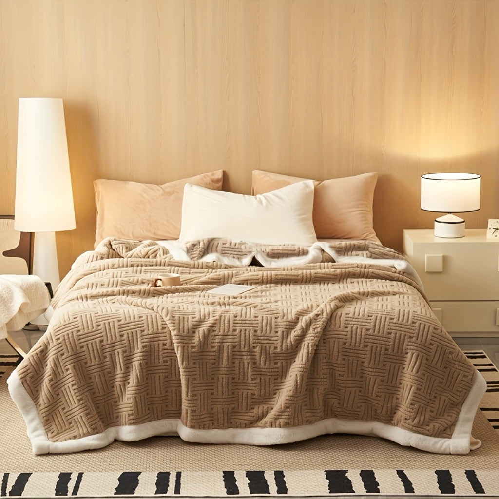 שמיכת פלש פרווה עבה, רב-שימושית לבית, לטיול ולספה