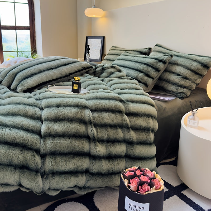 אורתוקלאוד LuxeBlanket – שמיכת פרווה דמוי ארנב, עבה ונעימה לחורף, לבית ולמטיילים