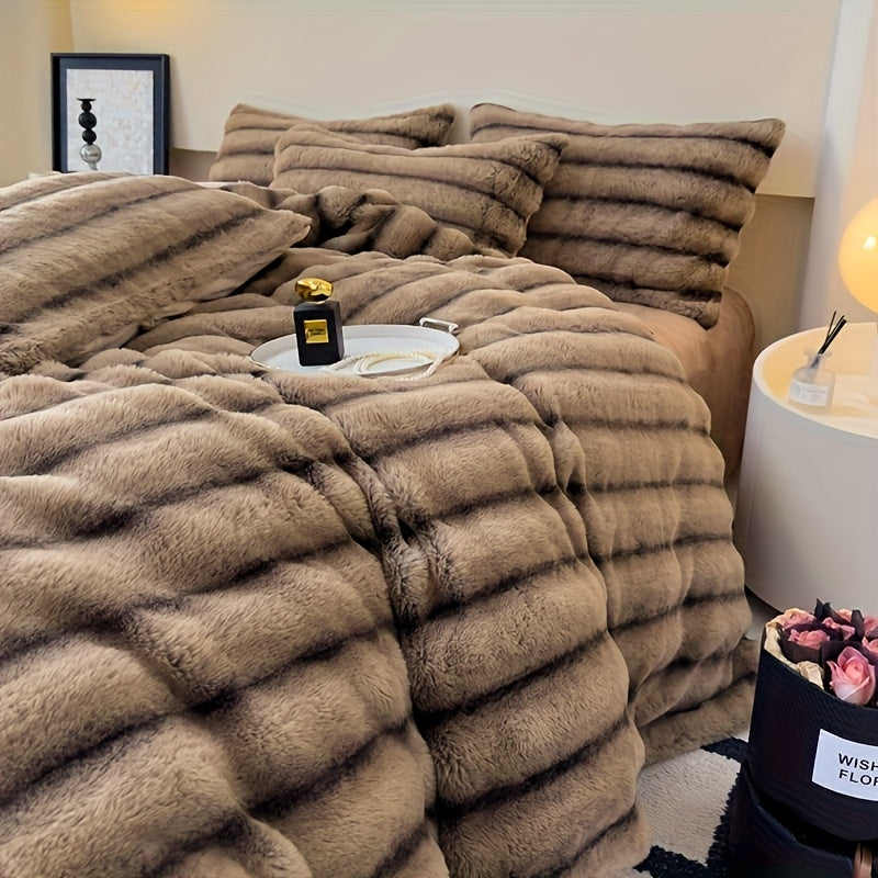 אורתוקלאוד LuxeBlanket – שמיכת פרווה דמוי ארנב, עבה ונעימה לחורף, לבית ולמטיילים