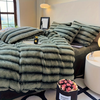 אורתוקלאוד LuxeBlanket – שמיכת פרווה דמוי ארנב, עבה ונעימה לחורף, לבית ולמטיילים