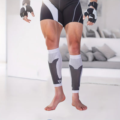 אורתוקלאוד CalfSupport – שרוול דחיסה לשוקיים, זוג 1, נושם ואלסטי (שחור/לבן)