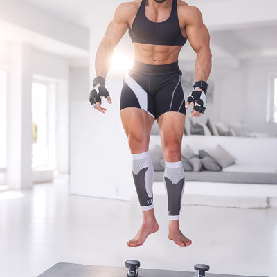 אורתוקלאוד CalfSupport – שרוול דחיסה לשוקיים, זוג 1, נושם ואלסטי (שחור/לבן)